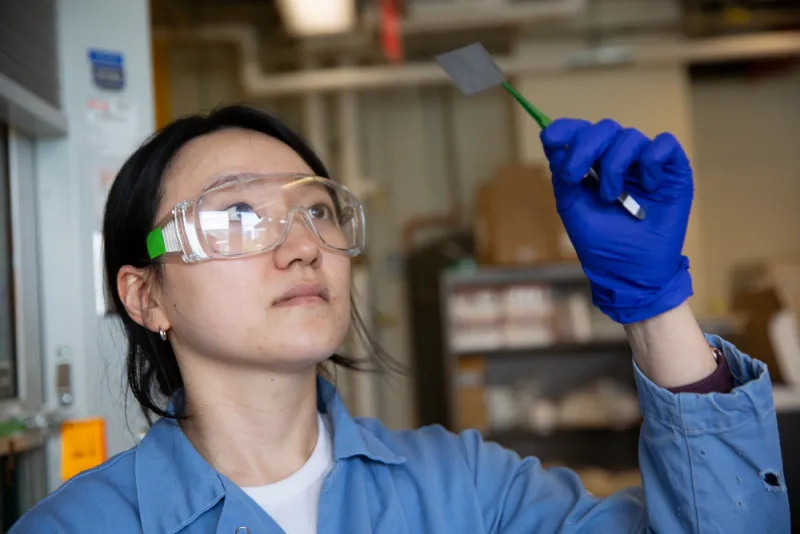 Student in the lab